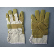 Guantes de cuero artificial impregnados de vinilo amarillo (2809)